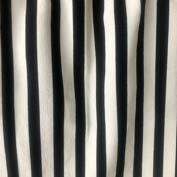 Amuse cropped off shoulder black beige stripe top - Picture 4 of 4